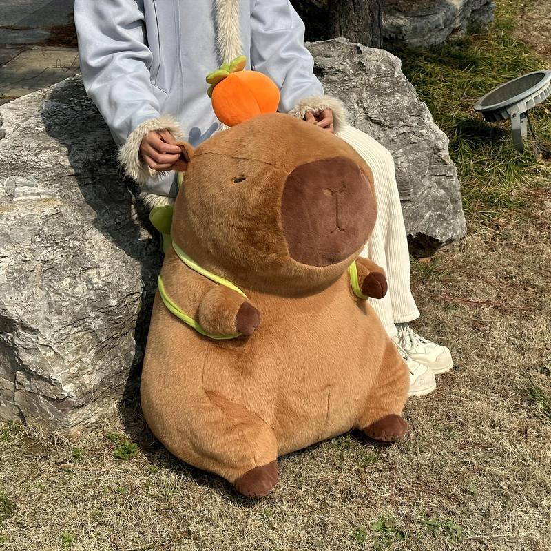 Capybara Plush Toy, Adorable Simulation Plush Toy, Cute Stuffed Animal With Turtle Backpack, Birthday Gift For Boys And Girls