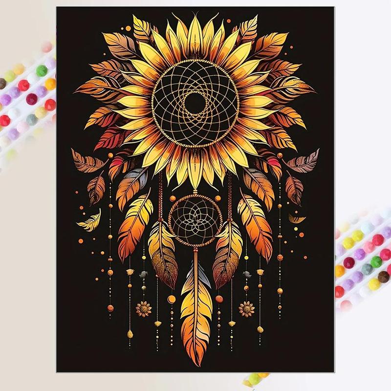 Sunflower Pattern DIY Diamond Arts Colorful Painting Kit without Frame, DIY 5D Diamond Arts Colorful Painting for Bedroom Wall Decor