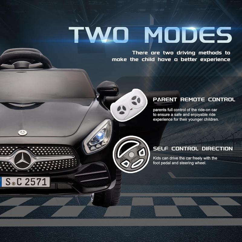 Licensed Mercedes-Benz CLS 350 12V Electric Ride-On Car for Kids with Parental Control, Bluetooth, LED Lights, and Four-Wheel Suspension, for Kids Aged 2 to 4 Years.