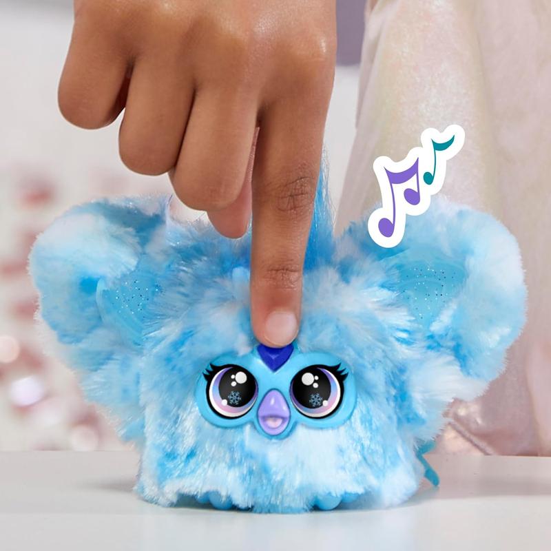 Furby Furblets SNO-Way Holiday Edition Mini Friend, 45+ Sounds & Music, Speaks Only Furbish, Electronic Plush Toys for 6 Year Olds & Up, Blue & White