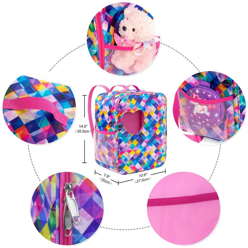 5 Pieces 18 Inch Doll Bag Set & Accessories, Including Doll Clothes, Shoes, Sunglasses, Doll Backpack & Toy Dog (No Doll)