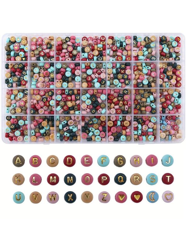 28 Grids Letter Bead (1 Box), Round Acrylic Bead, DIY Jewelry Making Supplies for Bracelet & Necklace Making