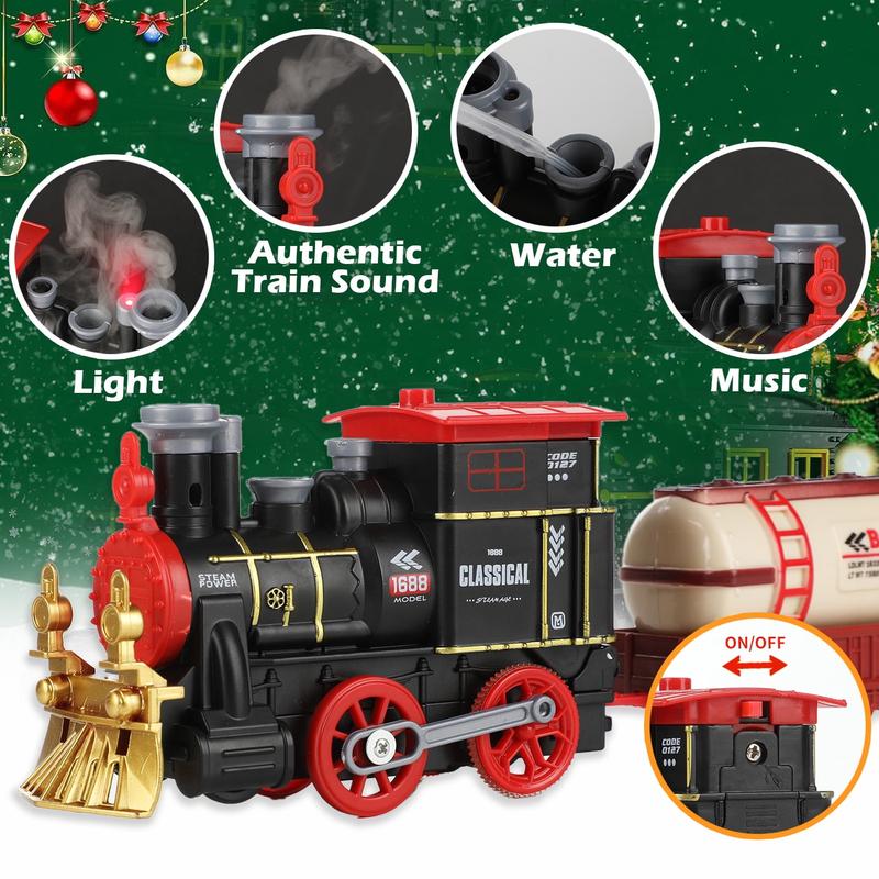 Electric Train Set for Kids, Train Toy with Smoke & Sound, Christmas Train Gift for Boy & Girl kids toys  toys for ages 3-6