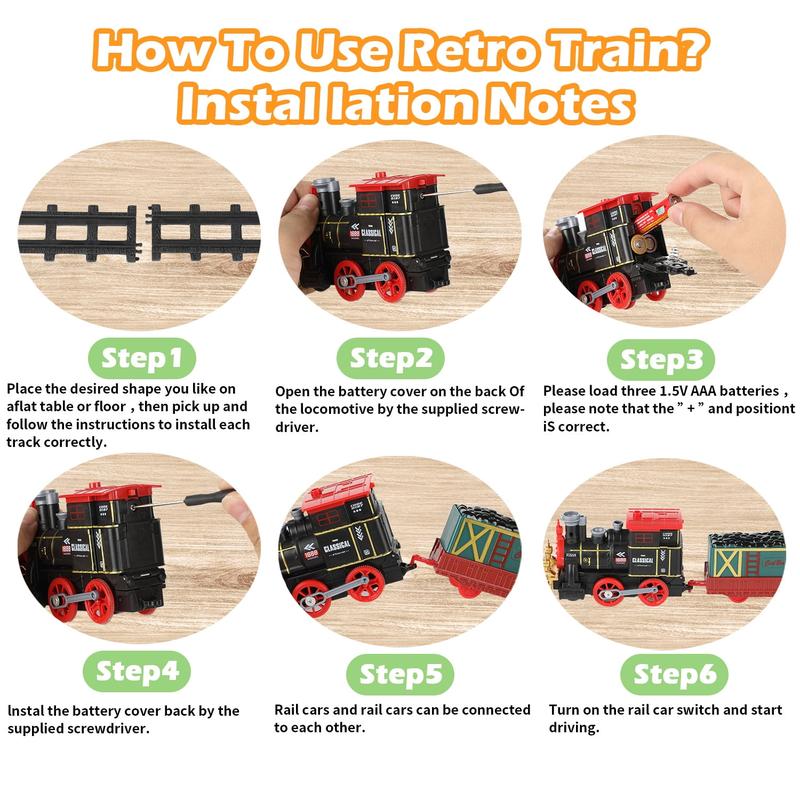 Electric Train Set for Kids, Train Toy with Smoke & Sound, Christmas Train Gift for Boy & Girl kids toys  toys for ages 3-6