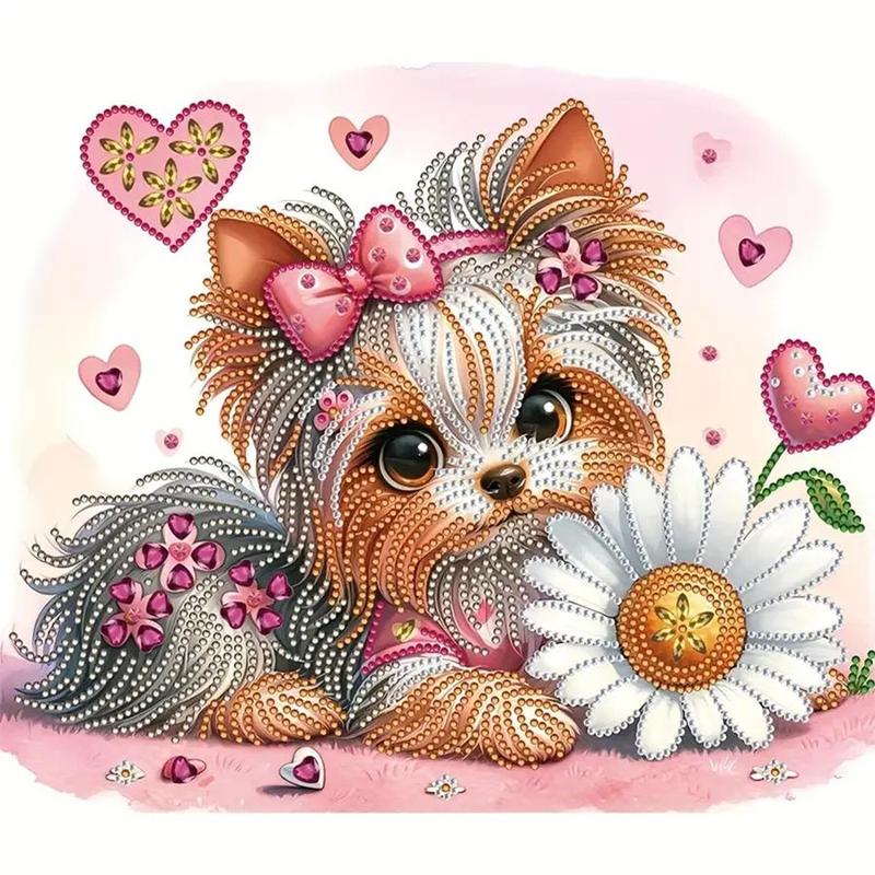 DIY Artificial Rhinestones Arts Painting Kit Without Frame, Cute Puppy Pattern DIY Painting, Handmade Craft Wall Art Decoration