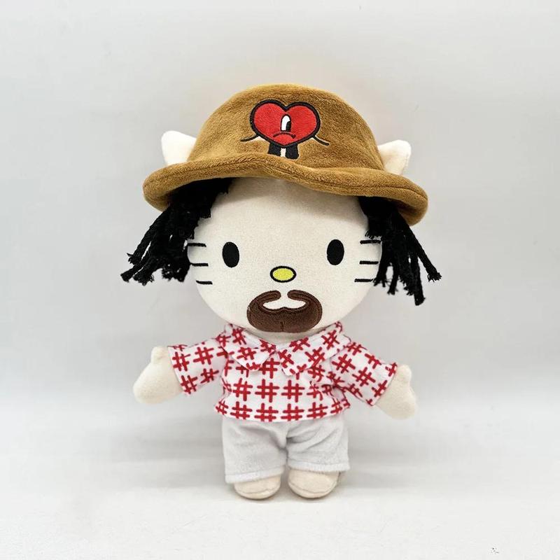 Hello Katty as Bad Bunny Plush Doll Plushies Stuffed Toys Cute Kids Boys Girls Christmas Gifts