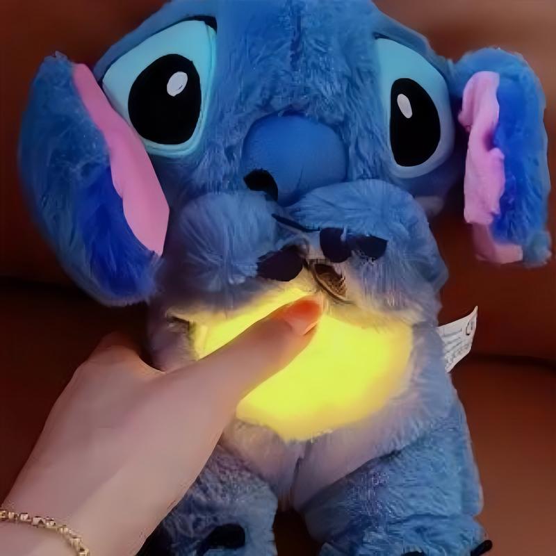 Stitch Breathing Animal Plushie -Soothing plushie with realisticbreathing, lights and music thatrelieves anxiety