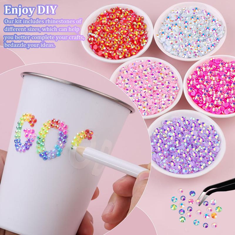 18000Pcs Resin Jelly Rhinestones for Crafting, Multicolor 3mm Flatback Rainbow Gems, Bedazzling Crystal  for DIY Crafts Clothing Shoes Nail Art