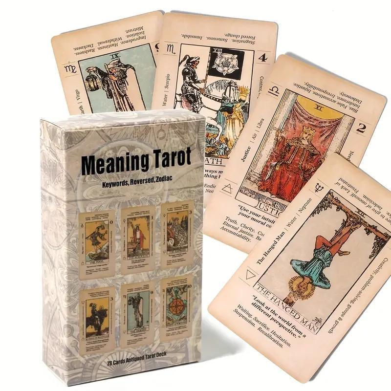 Tarot Card Game, 78pcs box Tarot Card with Annotation, Party Card Game for Beginners, Party Supplies for Home Party