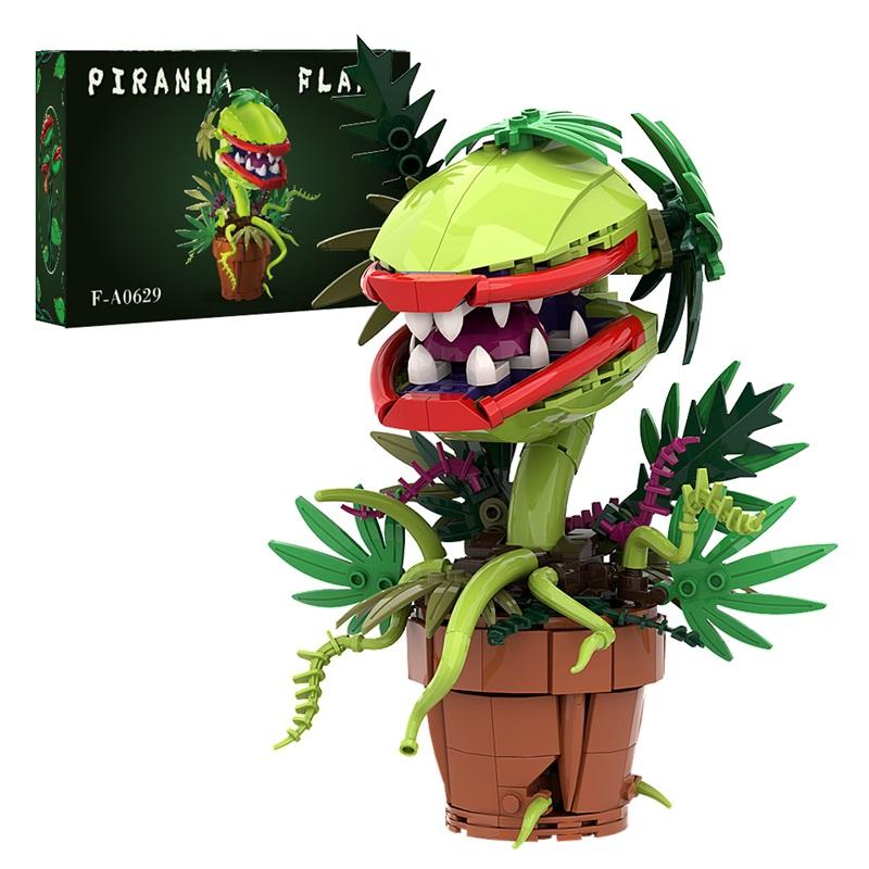 GoldMoc Piranha Plant Flower Gift Building Block Sets Corpse flower Plant Model Building Blocks Set Simulation Plant Model Toys flower  building building  blocks