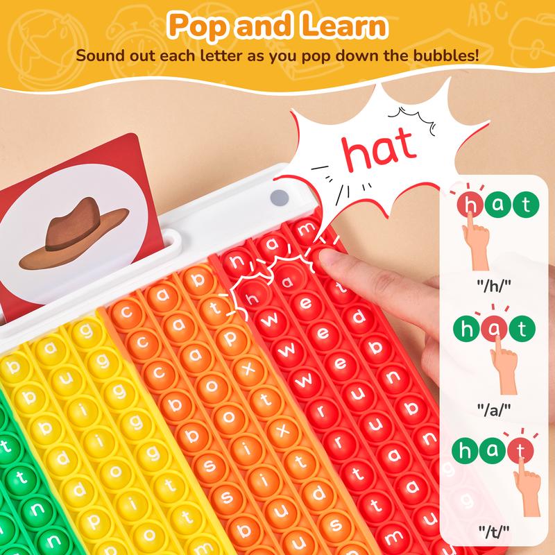 JoyCat Word Pop CVC Word Games,Learn to Read in Weeks Learning, Multisensory Reading & Phonics Game Ideal