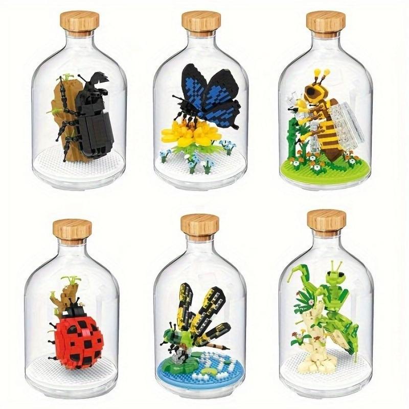 Creative DIY Insect Series Building Blocks, 1 Box Assembled Toys, Desktop Decoration, Building Toys