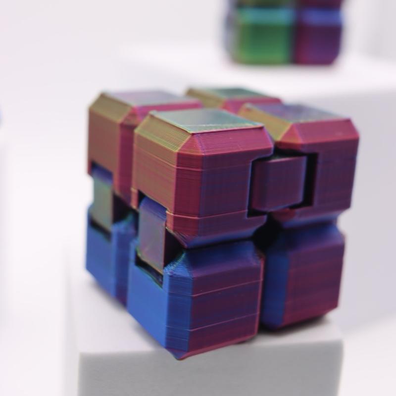 3D Printed - Infinity Mechanical Cube Figurine