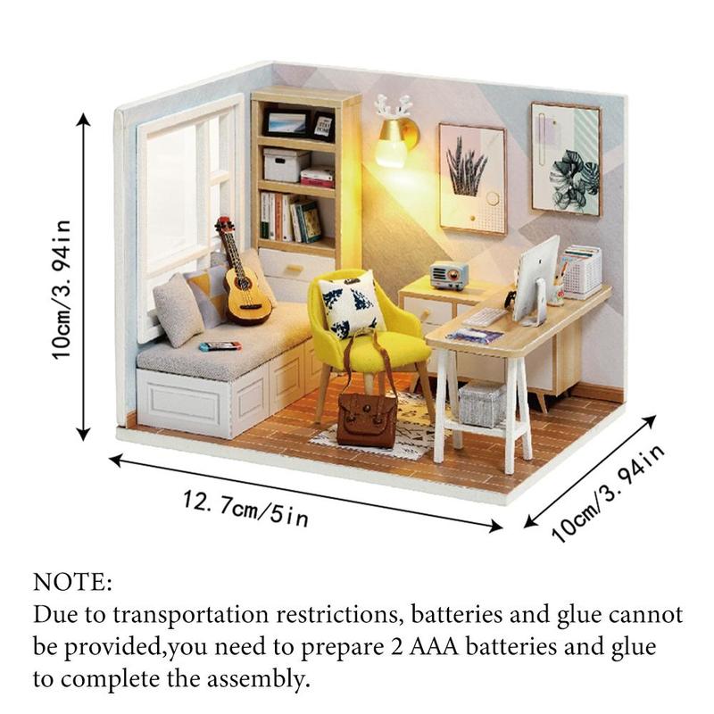 Wooden Book Nook Kit, 1 Box DIY Miniature Book Nook Kit, Creative Wooden Book Nook Kit, DIY Miniature Book Nook Kit for Teens and Adults