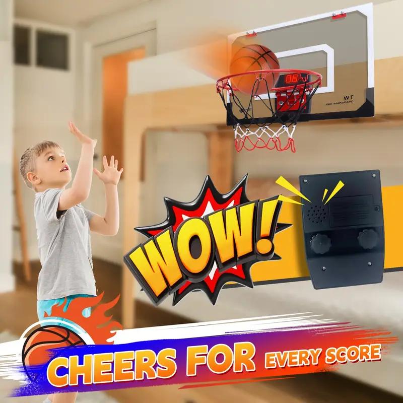 Indoor Basketball Hoop For Kids & Adults, Mini Basketball Hoop With Electronic Scoreboard 4 Balls With Electronic Scoreboard And Sounds, Basketball Toys For 3 4 5 6 7 8 9 10 11 12 Year Old Boys