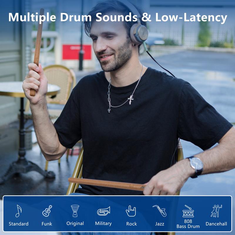 AeroBand PocketDrum 2 Plus | Lowest Price on The Net | Electric Air Drum Sticks, Pedals, Bluetooth and 8 Sounds, USB MIDI Function, Electronic Drum Set for Adults, Kids, Professionals, Gift, Air Drum with Drumsticks