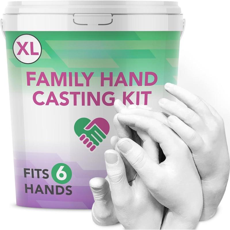 Huge Oversize XL Family Hand Casting Kit - Family Size Hand Molding Kit - Casts 6 Hands Comfortably Adults & Kids, Gifts for Family with Kids - Thanksgiving Gifts