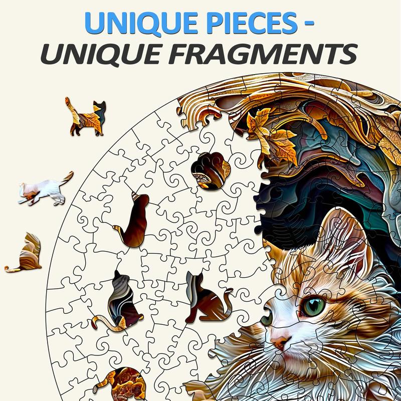 3D Cat Wooden Jigsaw Puzzle - Perfect for Kids and Adults 3d  wooden