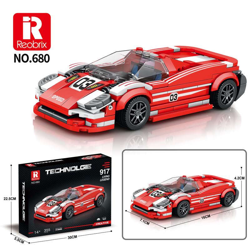 Reobrix 917 Living Legend Supercar Building Set, Super Race Vehicles Building Toy Birthday Gifts for Kid Aged 6+. (355PCS)