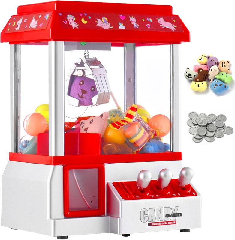 Claw Machine for Kids Toy Mini Claw Machine Candy Grabber Prize Dispenser Vending Machine Arcade Game Machines for Home Party Christmas Birthday Gifts Cool Girl Toys