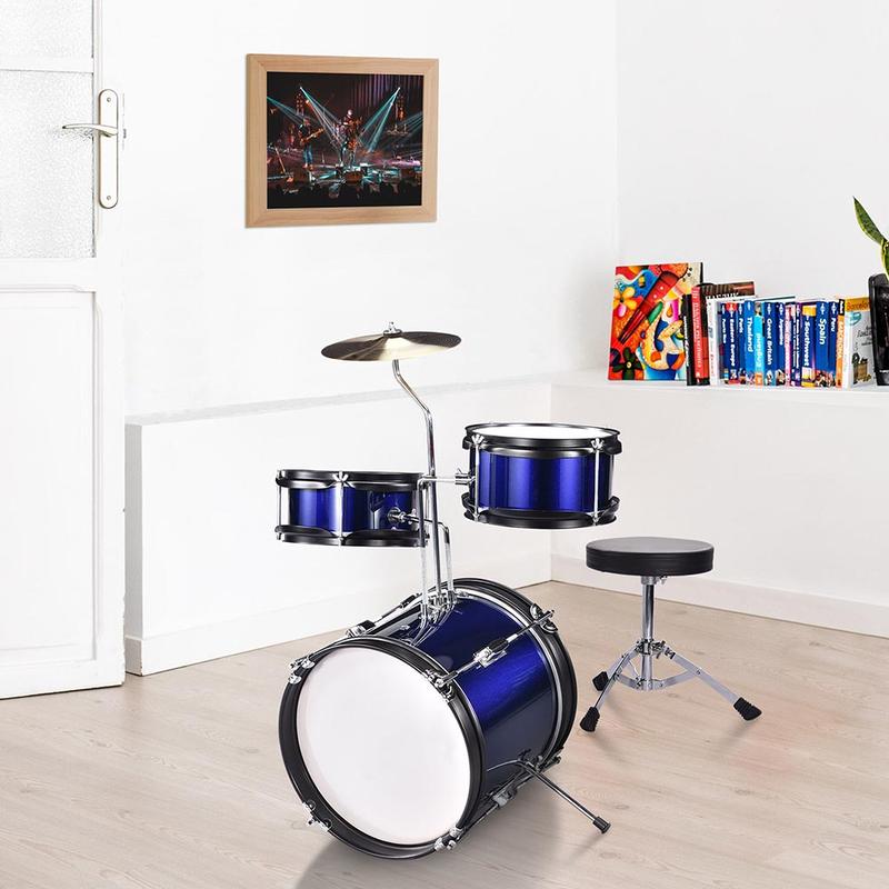 Yescom Junior Kids Drum Set w  Cymbal Drum Throne 3pcs 12inch