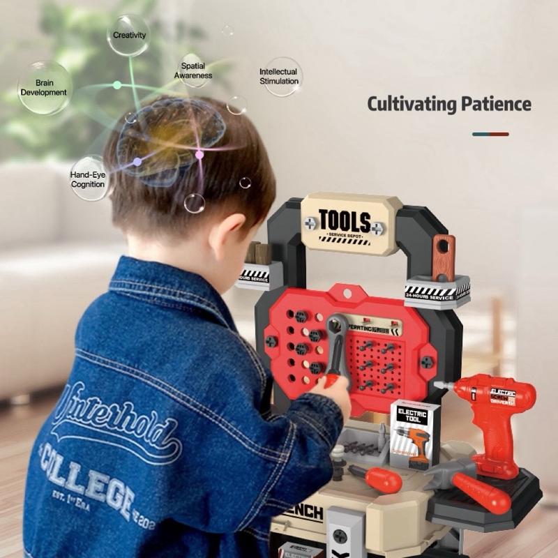 Toy Series - 78 pcs Mobile Tool Table: Little Engineer's Dream Workshop; High quality pretend play; summer holiday; birthday gift;