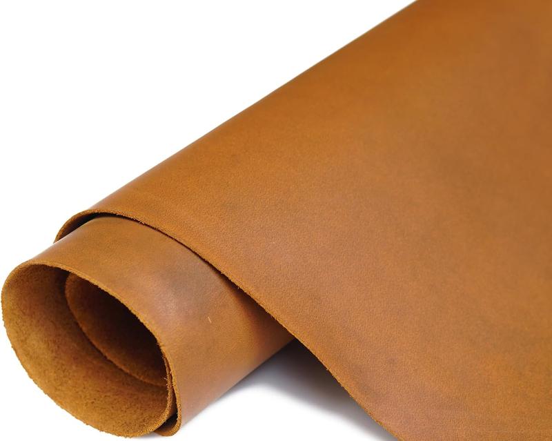 Buffalo Leather Sheet 2.0-2.2mm(5-5.5oz) Thick Finished Full Grain Buffalo Leather  Crafts Tooling Sewing Hobby Workshop Crafting Leather( Brown 10