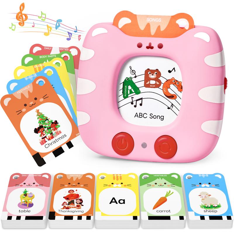 JoyCat Spanish & English Talking Flash Cards, Card Education Device, Speech Therapy Toys, Autism Sensory Toys, Language Toys, Phonics Flashcards