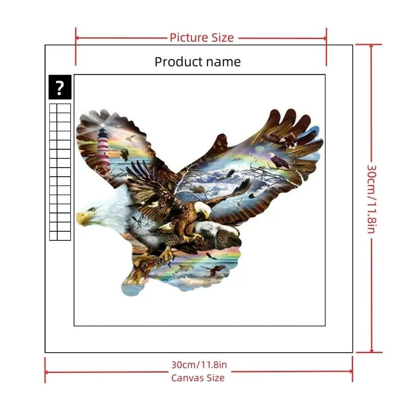 Eagle Pattern Diamond Arts Colorful Painting Kit, DIY Painting By Numbers Kit, Home Wall Craft Decoration