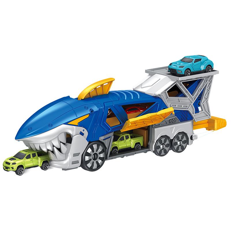 Shark Toy Car Track Set, Loop and Launcher Race Car Toys, Truck for 3-9 Year Old Boys and Girls, Shark Toys Carrier Vehicle for Kids 3-5, Gifts for 3 Plus Year Old Boy Toys