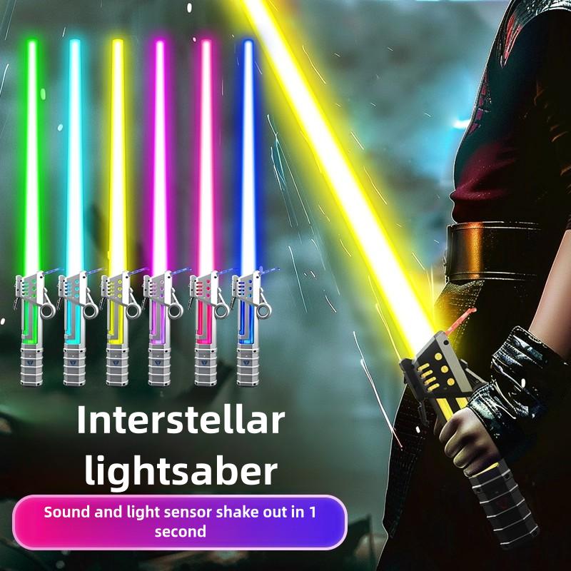 7 Color Retractable Light up Saber for Kids,Light Up Saber with Sound,Boys Sword Toy,Galaxy War Fighters and Warriors for Dress Up Party, Xmas Present