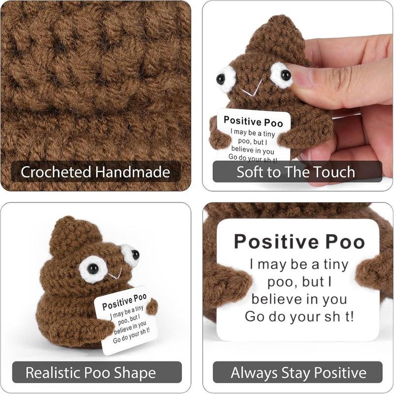 Cute Crochet Poo, Funny Gag Gift, Positive Poo Toy, Best Friend Gift, Cheer Up Toy, Encouragement Gift, Housewarming Birthday Teacher Women Desk Decor Cute Crochet Poo Decorative Gift