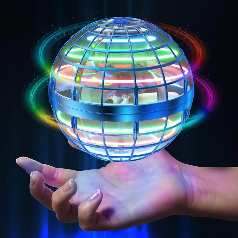 [Free shipping] Flying Orb Ball Toys 2024 Upgraded Hand Controlled Flying Orb RGB LED Lights Boomerang Spinner 360 Rotating Soaring UFO Mini Drone Toy Safe for Kids Adults Indoor Outdoor Toys Birthday Christmas Gifts