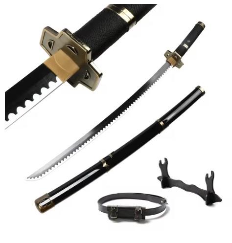 3-pcs Set Roronoa Zoro Swords 104cm Handmade Katana Japanese Anime Cosplay Sword Shusui Enma Kitetsu Free sword holder and belt