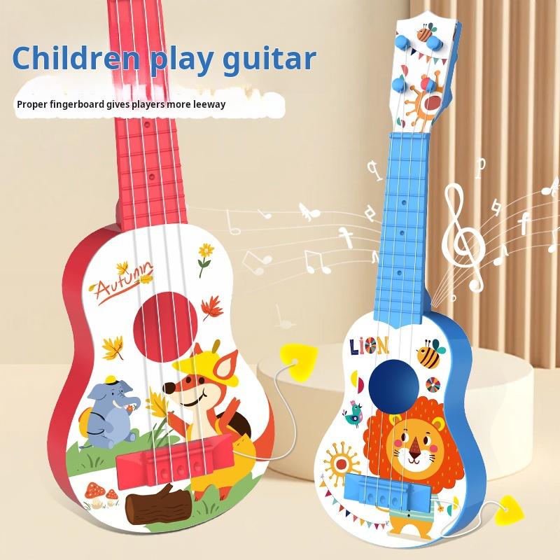 A 17-inch mini toy guitar, an educational ukulele suitable for children aged 3 - 7. It has a long-lasting tone and is perfectly suitable for beginners