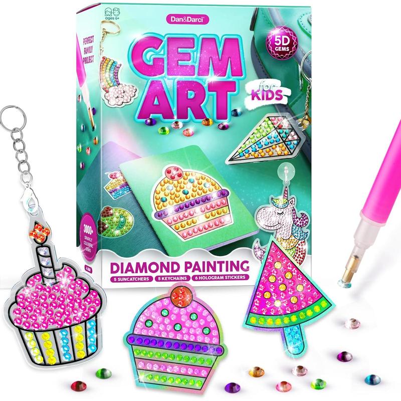 Diamond Art Kit for Kids - Gem Painting Arts & Crafts Kits for Ages 6-12, Gifts for 6, 7, 8, 9, 10, 11, 12 Year Old Boy & Girl - Girls Birthday Toys Gift Ideas - Craft Activities Age 6+