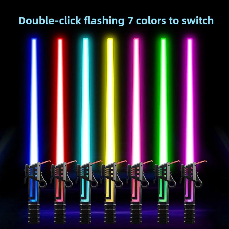 7 Color Retractable Light up Saber for Kids,Light Up Saber with Sound,Boys Sword Toy,Galaxy War Fighters and Warriors for Dress Up Party, Xmas Present