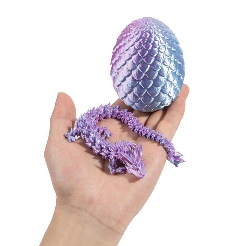 4PCS 3D Printed Dragon Egg for a Pleasant Surprise, Articulated Crystal Dragon Eggs with Dragon Inside