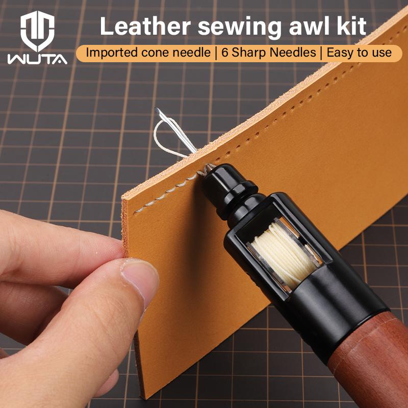 WUTA New Leather Sewing Awl Thread Kit Speedy Stitcher DIY Leather Craft Edge Stitching Tools Kit Shoemaker Canvas Repair