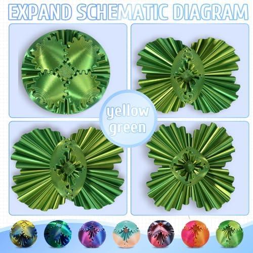 Gear Ball Gear Sphere 3D Printed Gear Ball Spin Ball or Cube Fidget Toy 3D Printed Gear Ball, Gear Sphere Fidget Toy, Gear Sphere Fidget ToysToy Gear Toy for Stress and Anxiety Relaxing Blue-Green