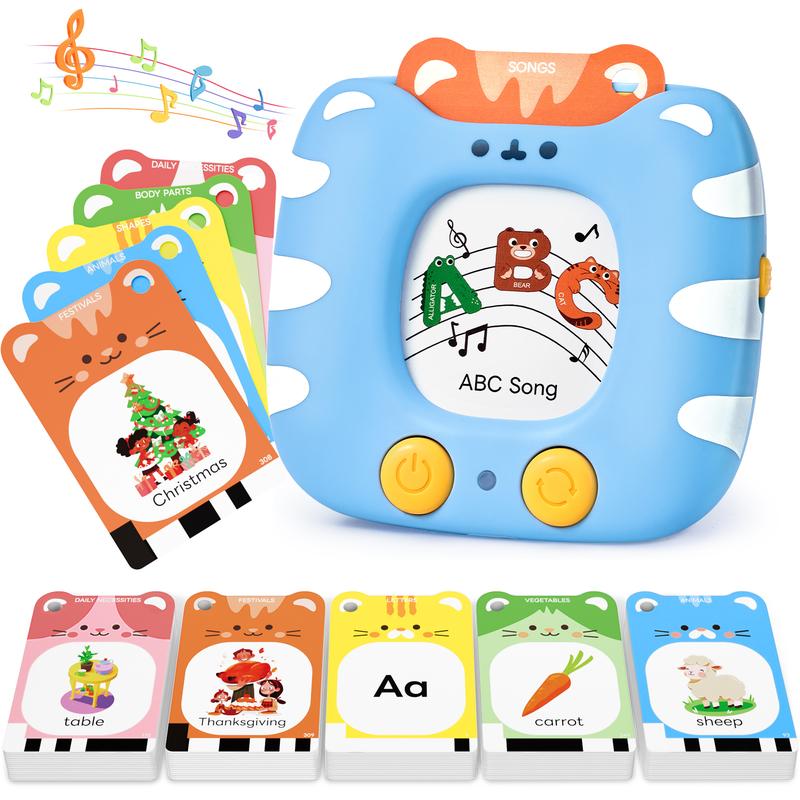 JoyCat Spanish & English Talking Flash Cards, Card Education Device, Speech Therapy Toys, Autism Sensory Toys, Language Toys, Phonics Flashcards