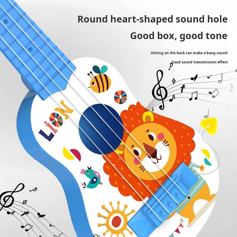 A 17-inch mini toy guitar, an educational ukulele suitable for children aged 3 - 7. It has a long-lasting tone and is perfectly suitable for beginners