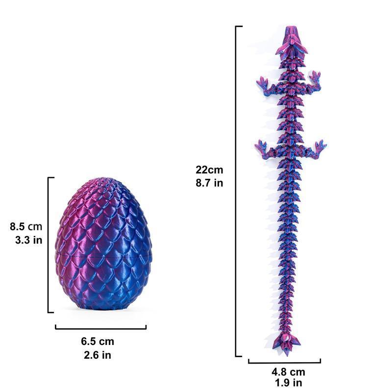 4PCS 3D Printed Dragon Egg for a Pleasant Surprise, Articulated Crystal Dragon Eggs with Dragon Inside