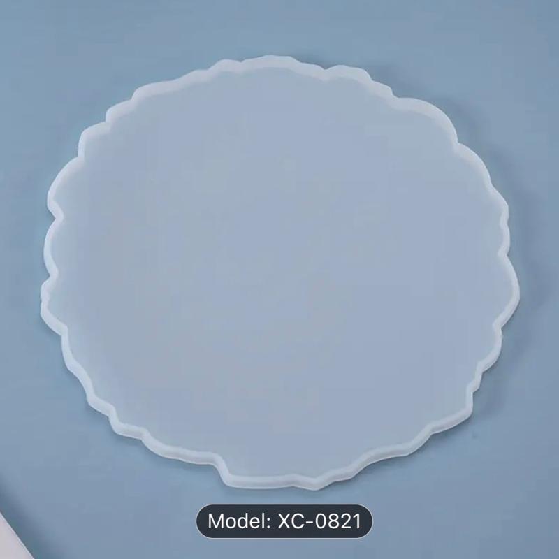 1pcs Large Round Resin Tray Mold, Irregular Silicone Serving Tray, Geode Agate Epoxy Mold For Coaster, Fruit Board, Dessert Dish, Resin Painting Art, Jewelry Storage Plate, Home Decoration