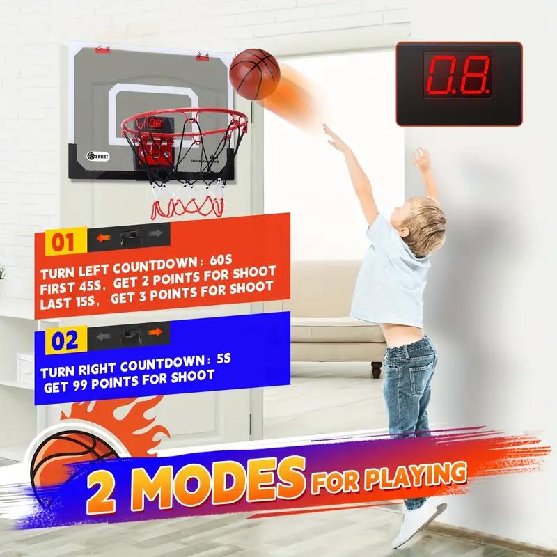 Indoor Basketball Hoop For Kids & Adults, Mini Basketball Hoop With Electronic Scoreboard 4 Balls With Electronic Scoreboard And Sounds, Basketball Toys For 3 4 5 6 7 8 9 10 11 12 Year Old Boys