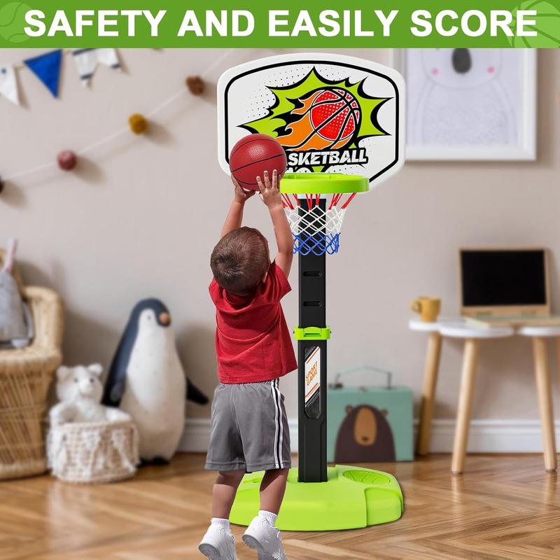 3 in 1 Toddler Basketball Hoop and Tee Ball Set for Boys: Kids Baseball Tee with Automatic Pitching Machine Adjustable Height Indoor and Outdoor Sports Toys Christmas Birthday Gifts for Boy Age 1-8