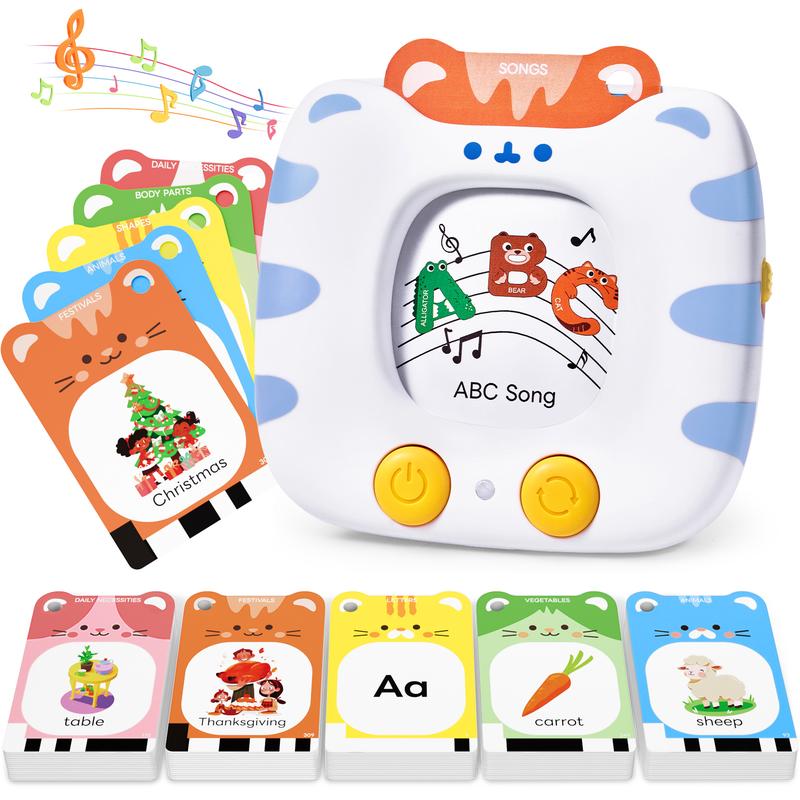 JoyCat Spanish & English Talking Flash Cards, Card Education Device, Speech Therapy Toys, Autism Sensory Toys, Language Toys, Phonics Flashcards