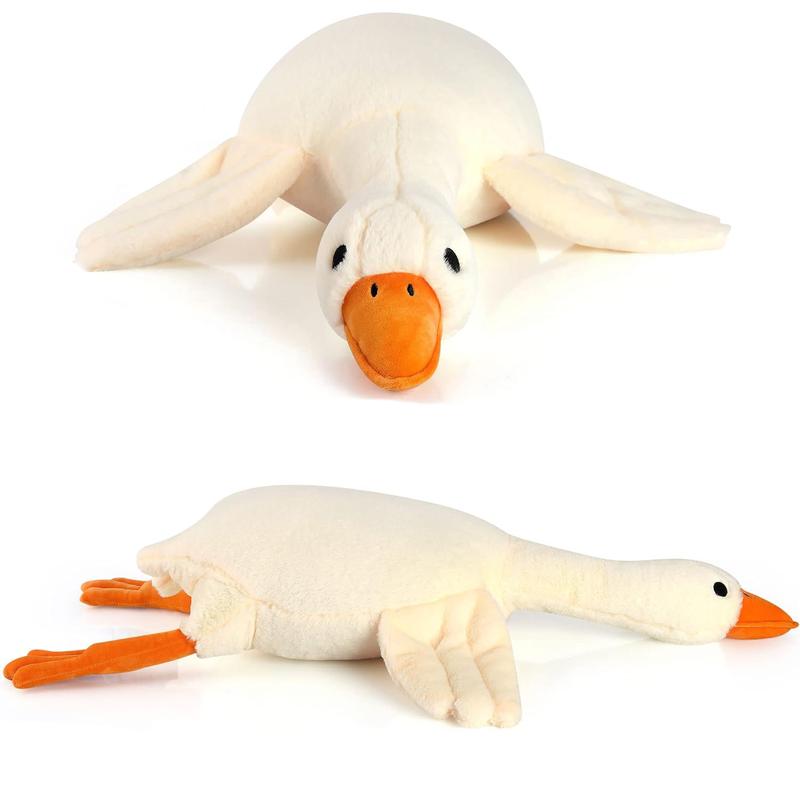 Goose Weighted Stuffed Animals Plush, 4.4 lbs Soft Goose Plush Pillow, Cute Duck Plush Toy Swan Plushies Doll Sleeping Hugging Pillows Gift for Girls Boys 35.4