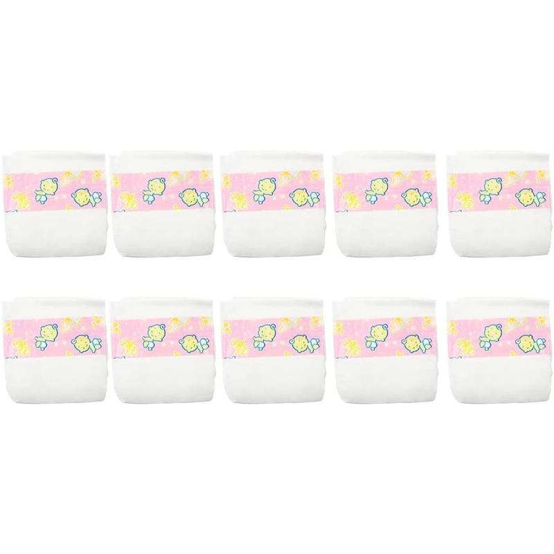 CHAREX Baby Doll Diapers Pack - 10 Pieces Newborn Dolls Diapers Refill, Doll Accessories for 18-24 Inch Reborn Dolls