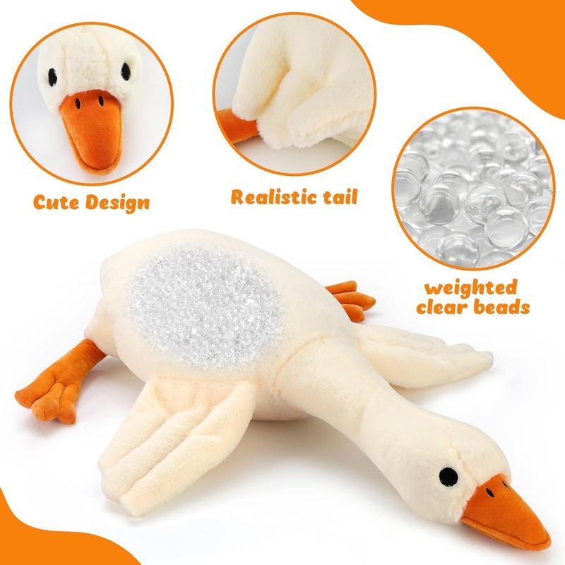 Goose Weighted Stuffed Animals Plush, 4.4 lbs Soft Goose Plush Pillow, Cute Duck Plush Toy Swan Plushies Doll Sleeping Hugging Pillows Gift for Girls Boys 35.4